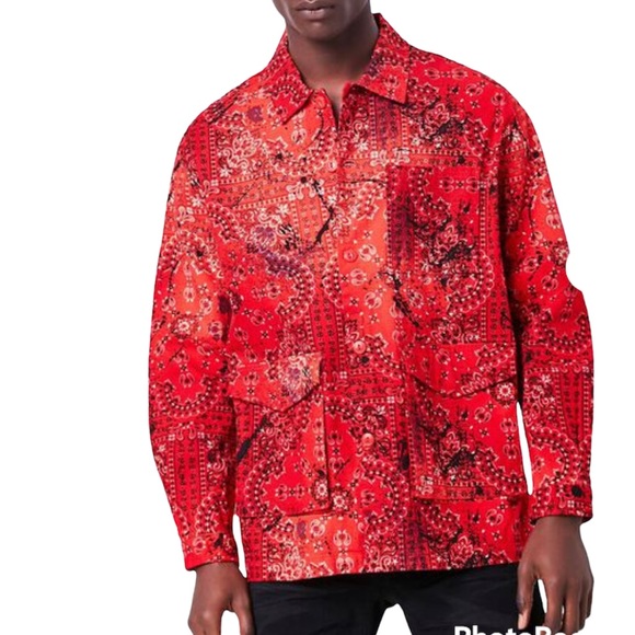 Nwt Forever 2 Mens Red Bandana Print 